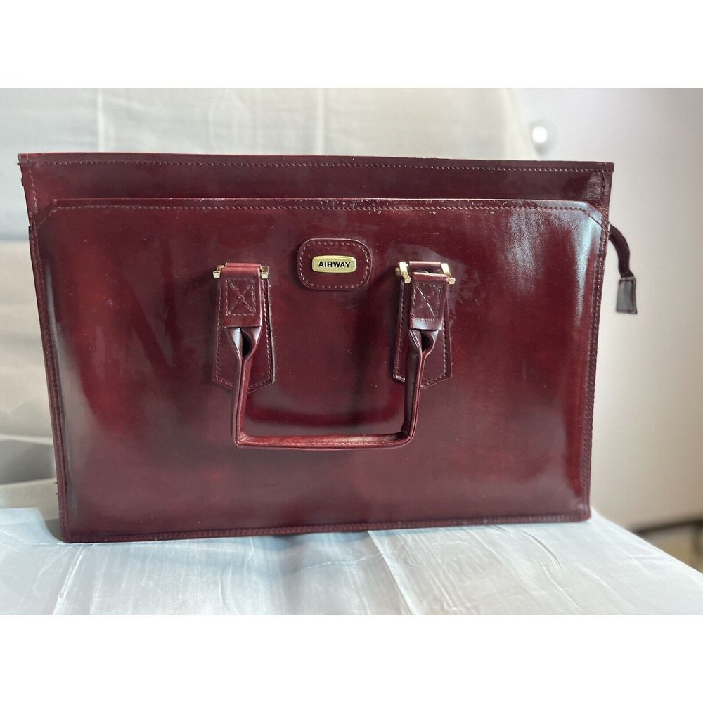 Vintage Burgundy Airway Industries Briefcase
